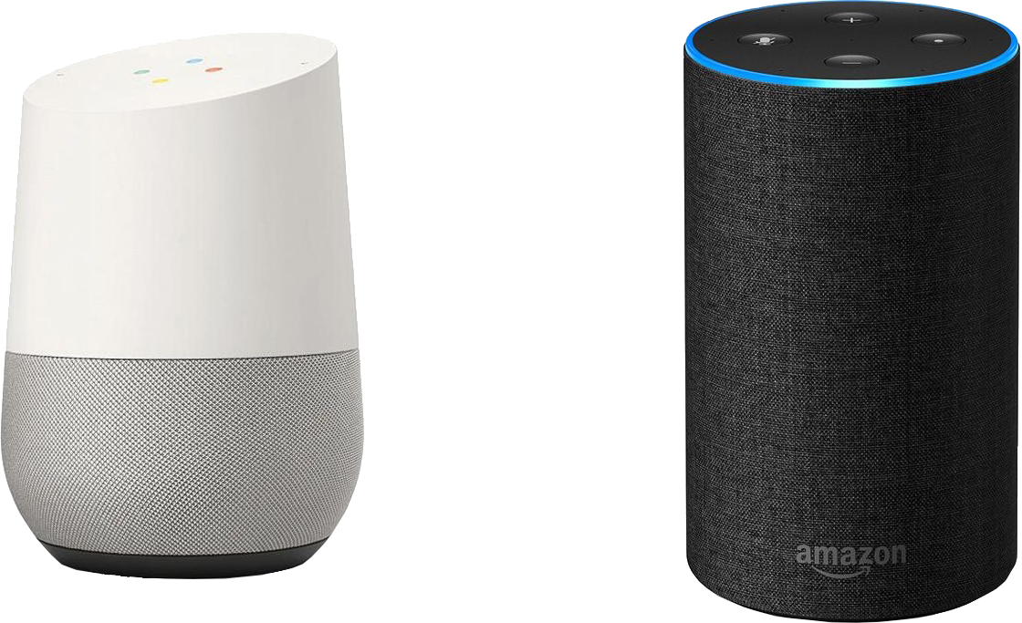 Appareils connectés Alexa et Google Home